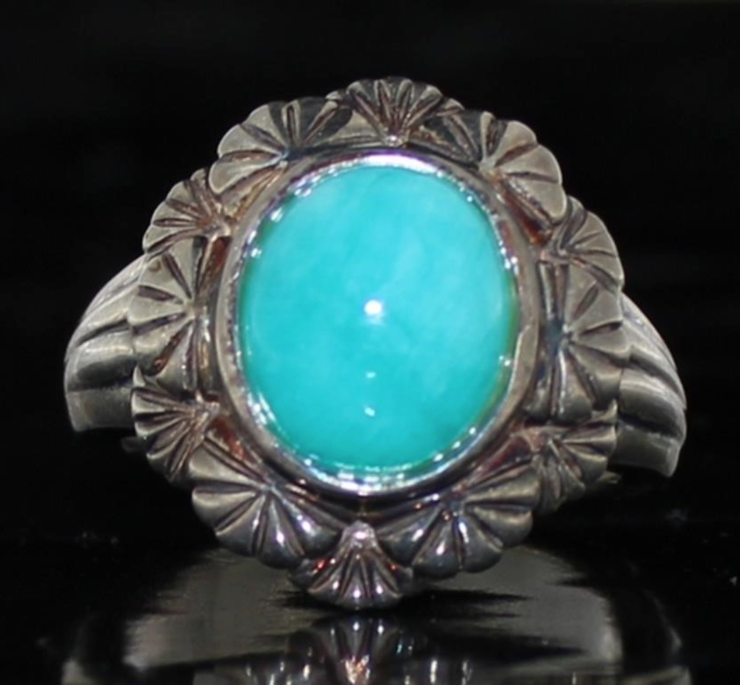 Natural Cabochon Turquoise Designer Ring