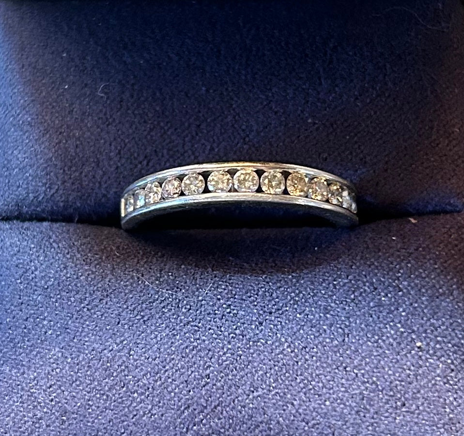 Channel Set 1/2 ct Diamond Wedding Band Shop Thrifty Treasures