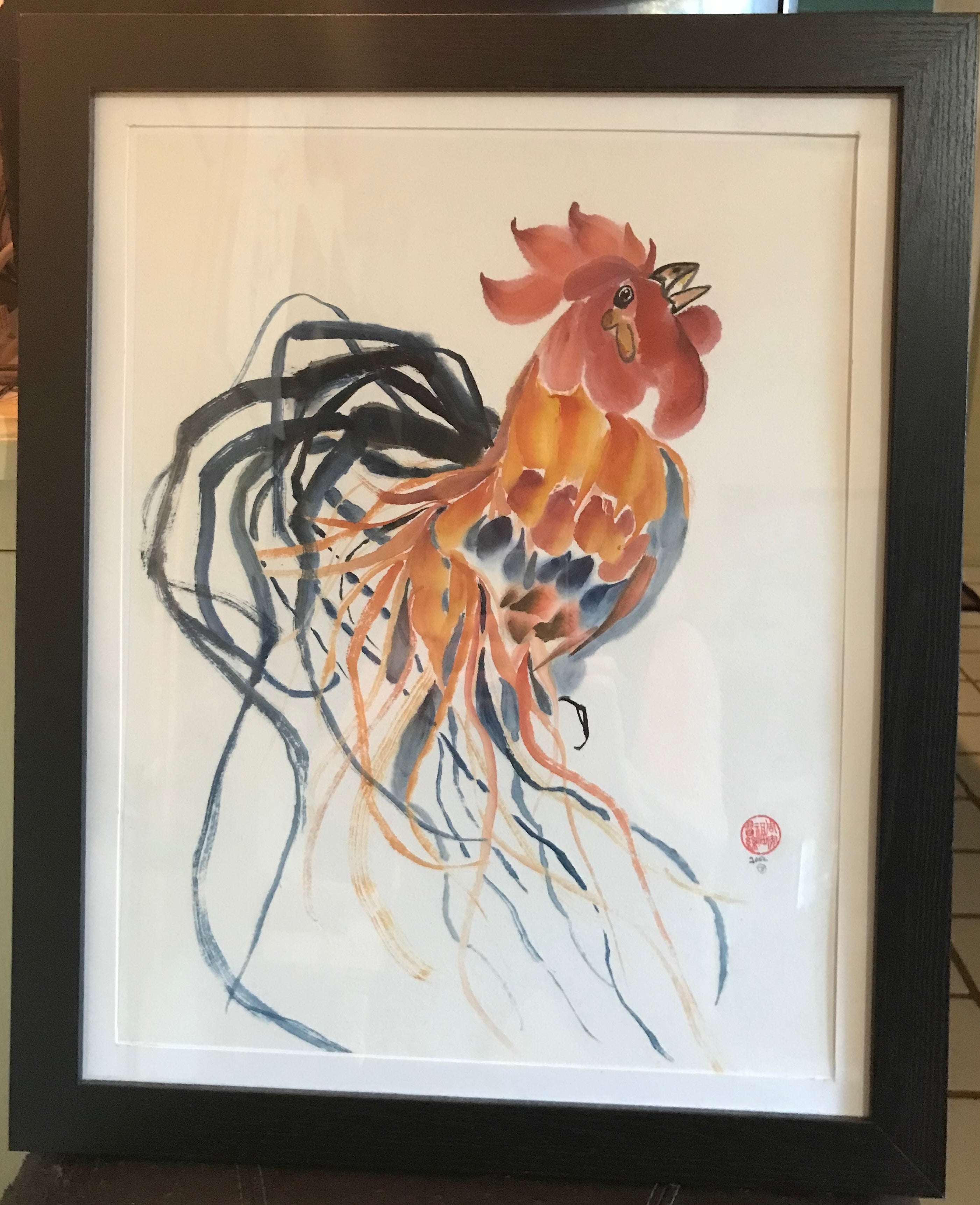 Rooster Chinese Brush Painting "Get Up I Say!"