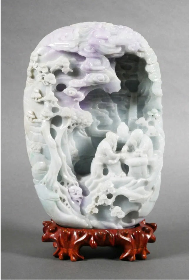 Fine Chinese Hand Carved Jade Carving Large 11"