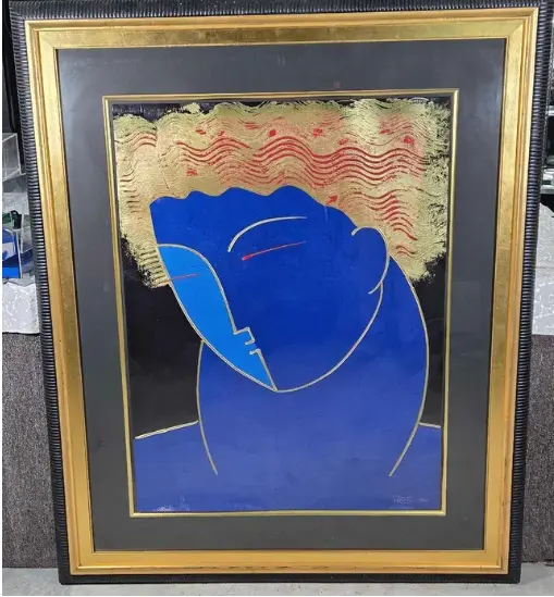 Fred Stepanian Post Modern Textured Raised "Apollo" Serigraph Shop Thrifty Treasures