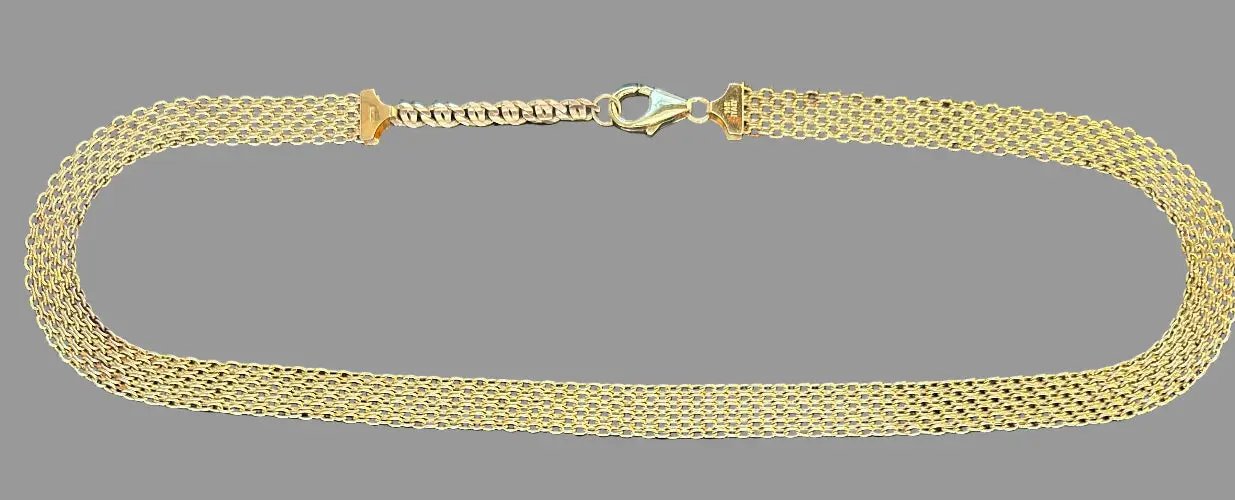 Italian 14k Yellow Gold Mesh Chain 18" Choker Shop Thrifty Treasures