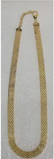 Italian 14k Yellow Gold Mesh Chain 18" Choker Shop Thrifty Treasures