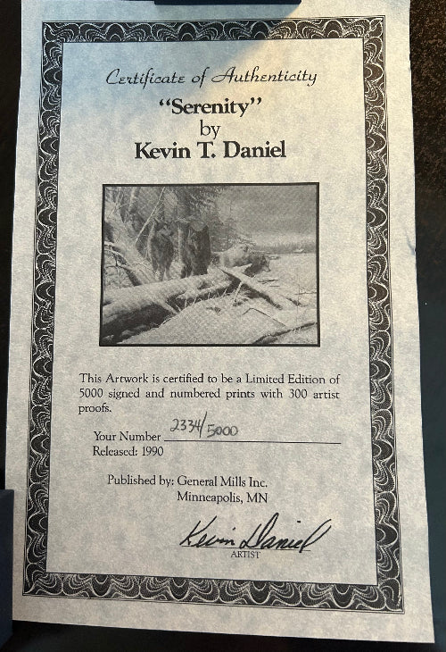 Kevin T. Daniels "Serenity" Ltd Edition Print, 2334/5000, large print - MINT. Shop Thrifty Treasures