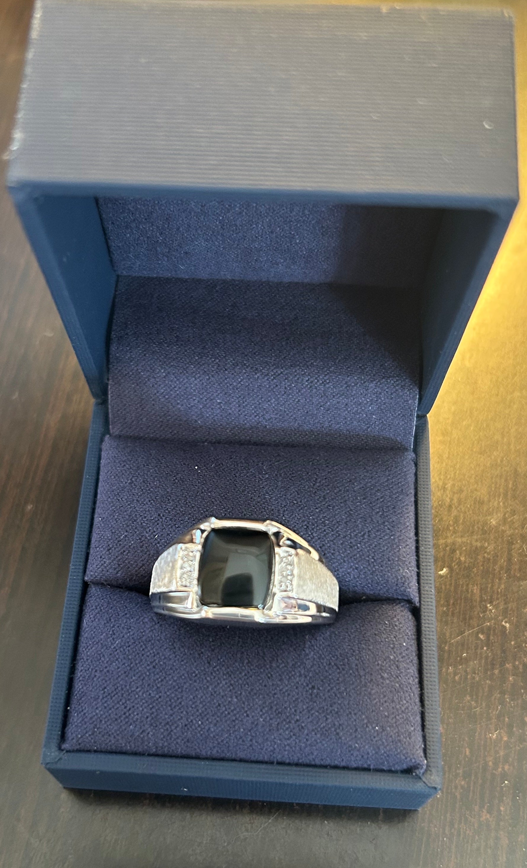 Men's Natural Onyx & Diamond Ring Shop Thrifty Treasures