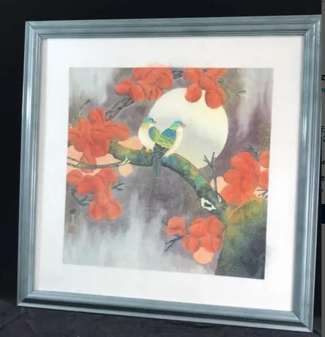 Painting by Tin Heng Birds on A Branch