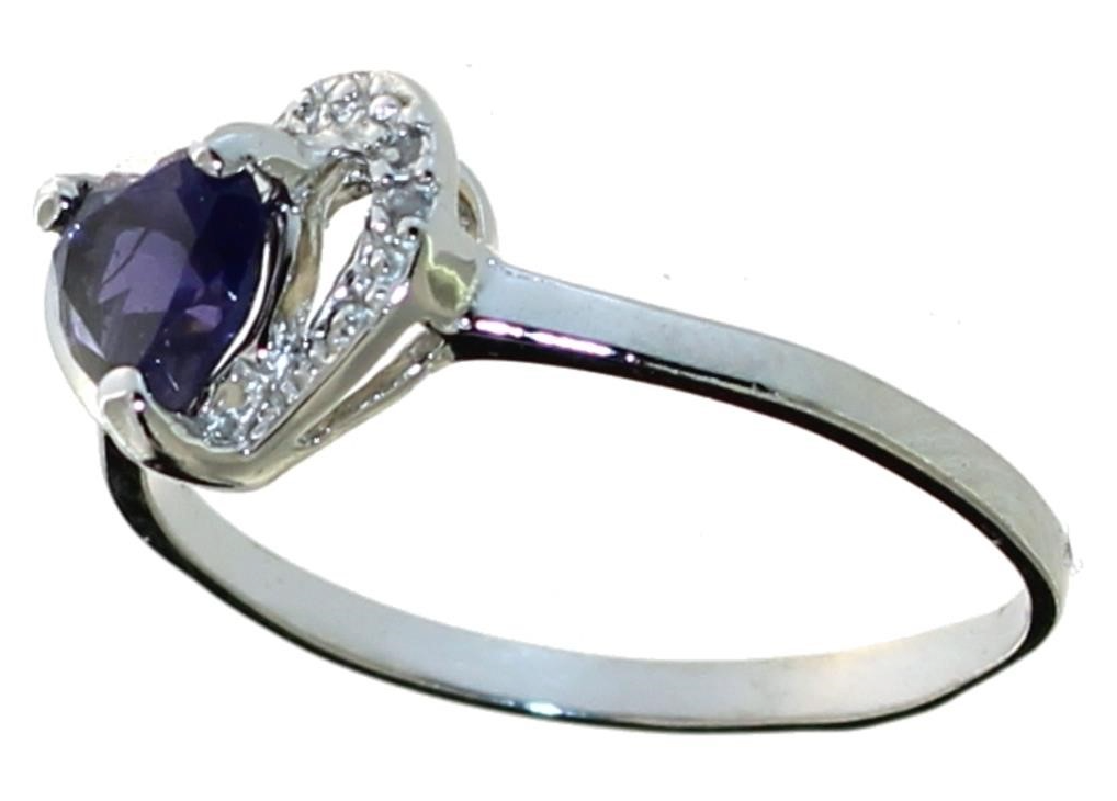 Natural Iolite & Diamond Heart Ring Shop Thrifty Treasures