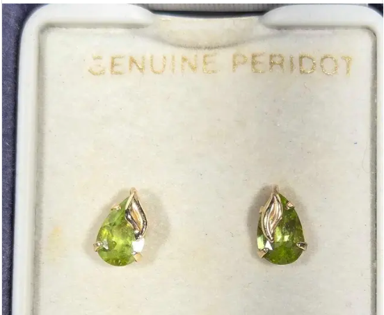 Pair of 10k Gold Peridot Stud Earrings