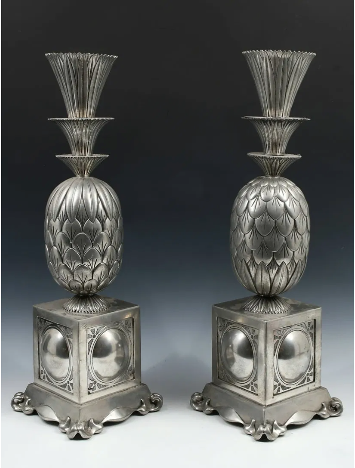 Piero figura Italian Pewter candlesticks 