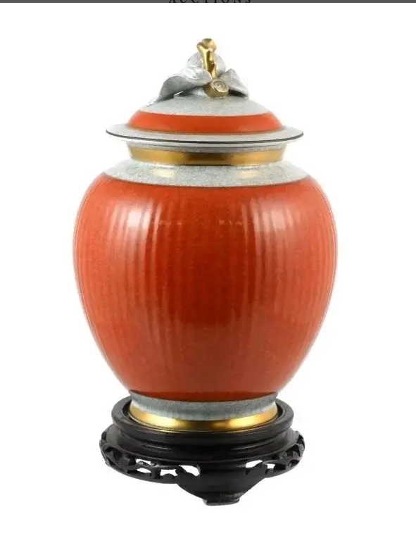 ROYAL COPENHAGEN CRAQUELE VASE & LID