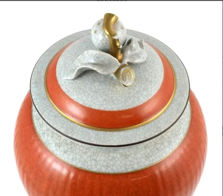 ROYAL COPENHAGEN CRAQUELE VASE & LID