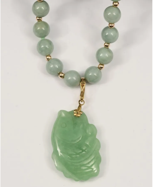 Jade and Gold Necklace with enhancer