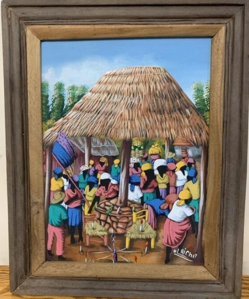 Haitian Market Scene Painting