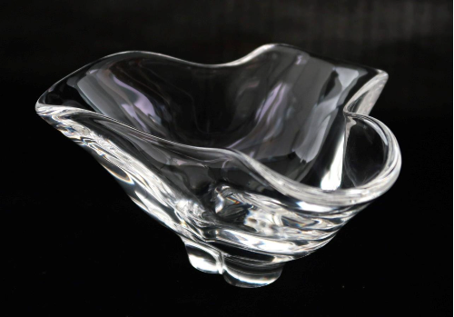 Mid-Century Modern Trefoil Steuben Signed Art Glass Bowl