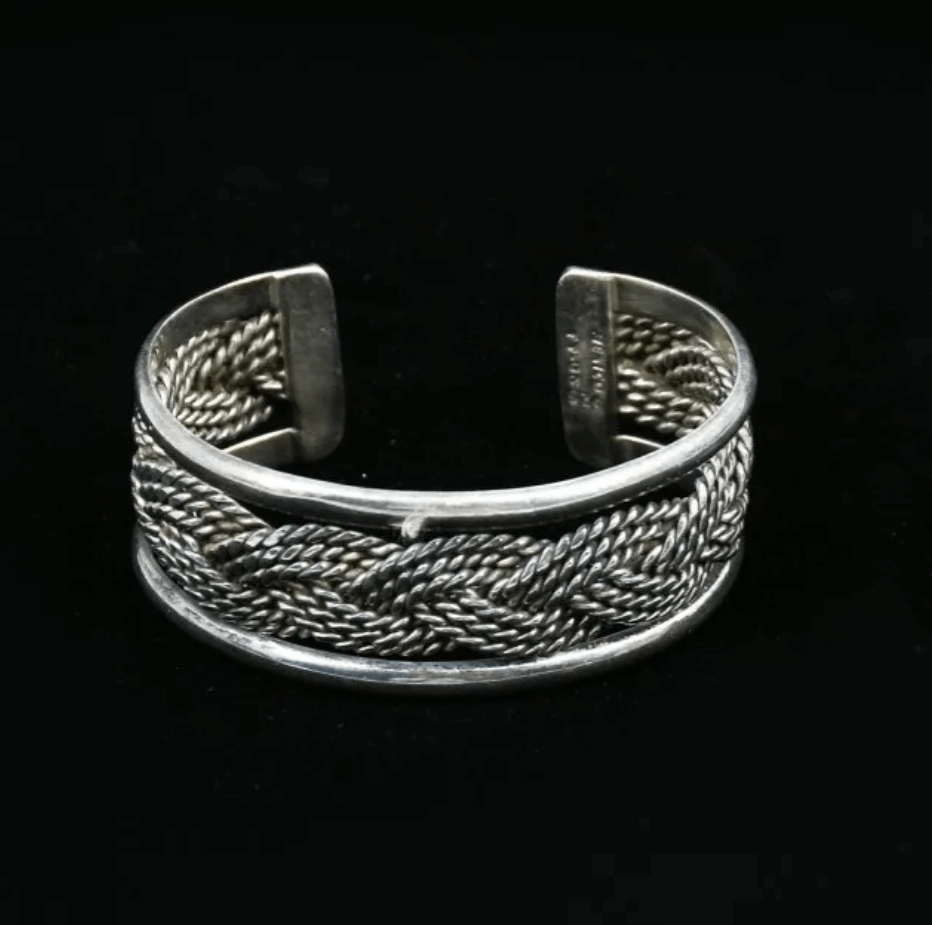 Taxco Sterling Silver Cuff with Braided Woven Design
