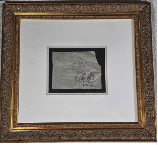 Petite Ink Drawing by Listed Artist Ludovic Rodo Pissarro Shop Thrifty Treasures