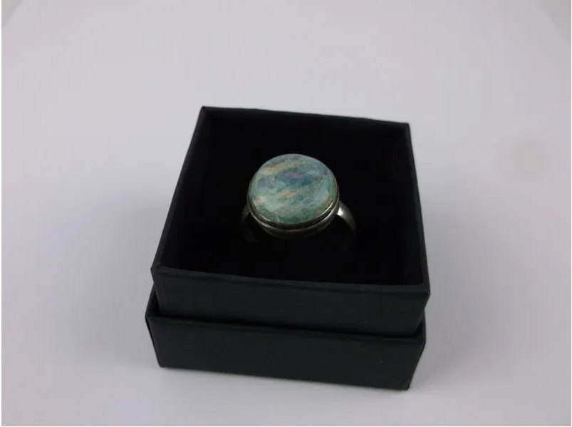 Unusual  Ocean World Jasper Sterling Silver Ring Size 12