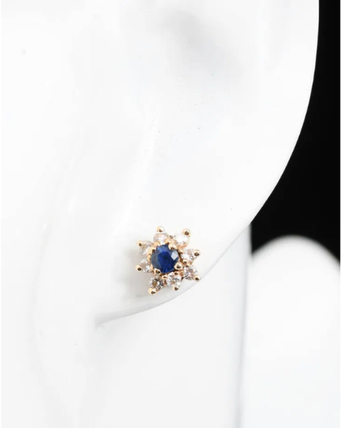 14K Sapphire & Diamond Earrings