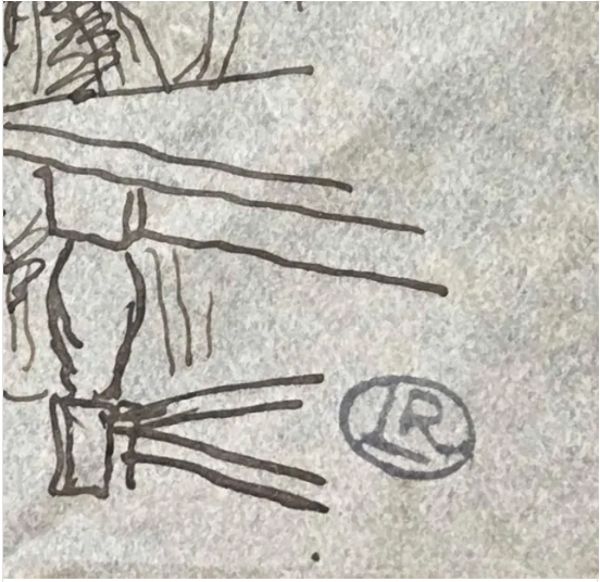 Petite Ink Drawing by Listed Artist Ludovic Rodo Pissarro Shop Thrifty Treasures