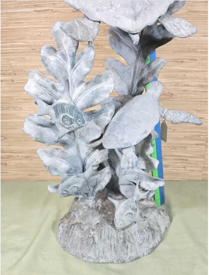 Sea Turtle and Kelp Surround Garden Sculpture Shop Thrifty Treasures