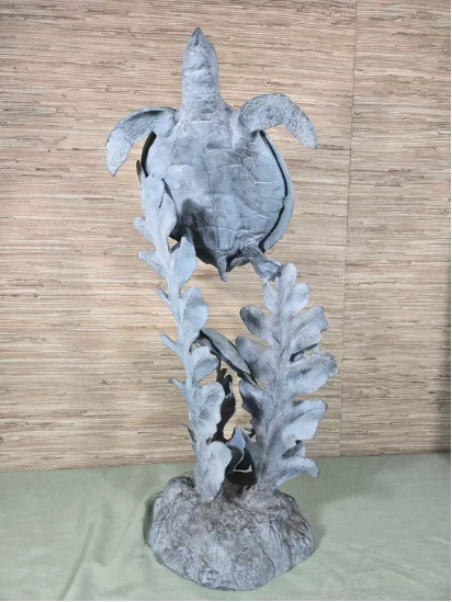 Sea Turtle and Kelp Surround Garden Sculpture Shop Thrifty Treasures