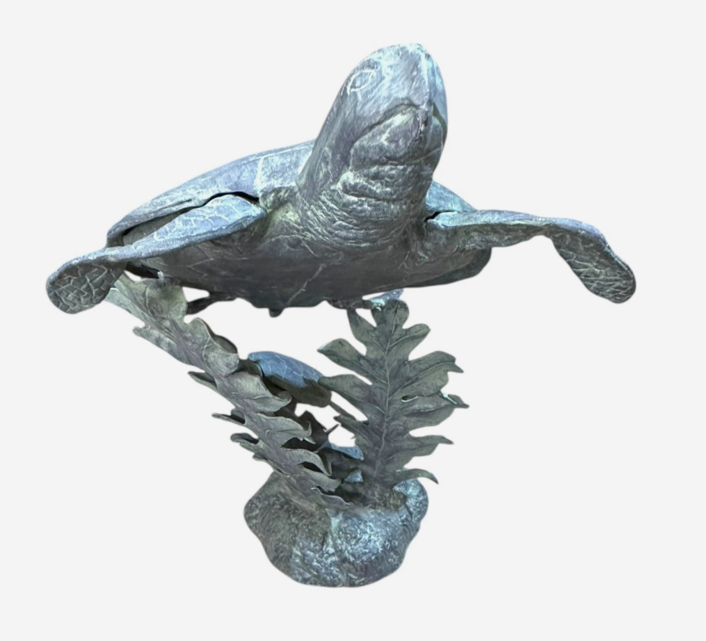 Sea Turtle and Kelp Surround Garden Sculpture Shop Thrifty Treasures