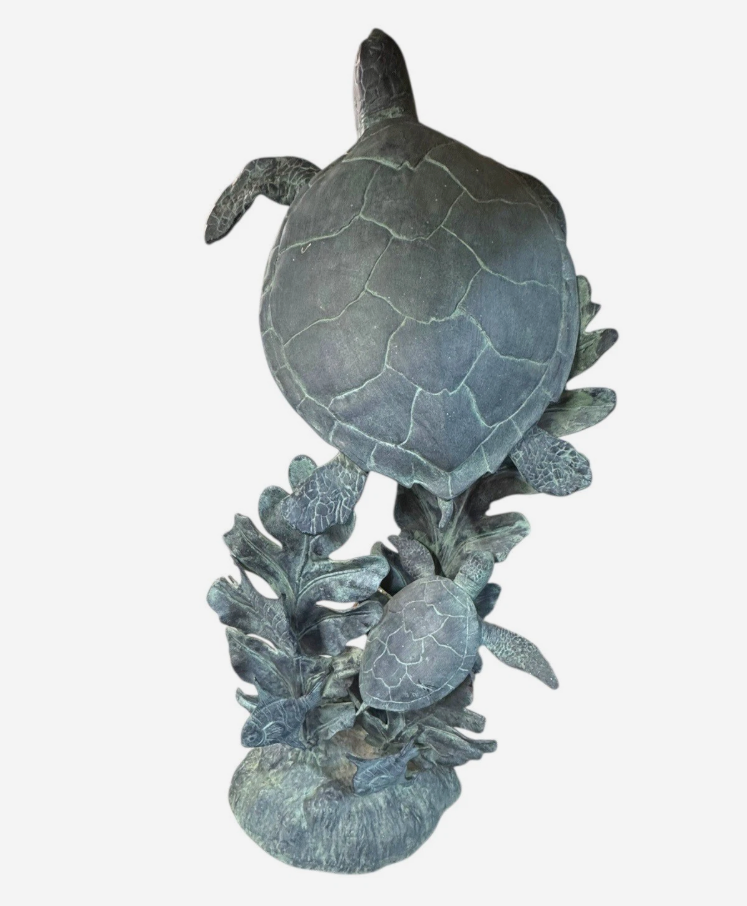 Sea Turtle and Kelp Surround Garden Sculpture Shop Thrifty Treasures