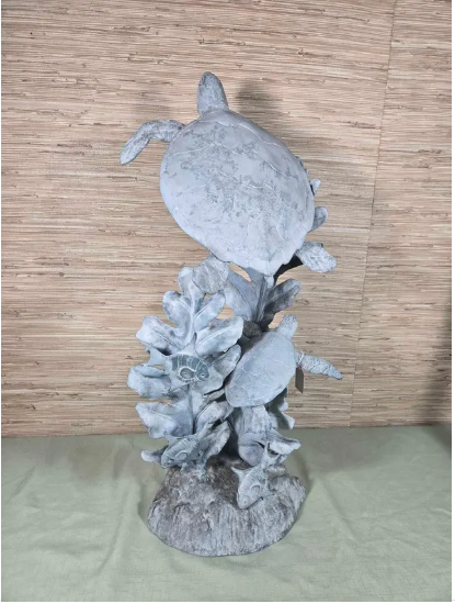Sea Turtle and Kelp Surround Garden Sculpture Shop Thrifty Treasures