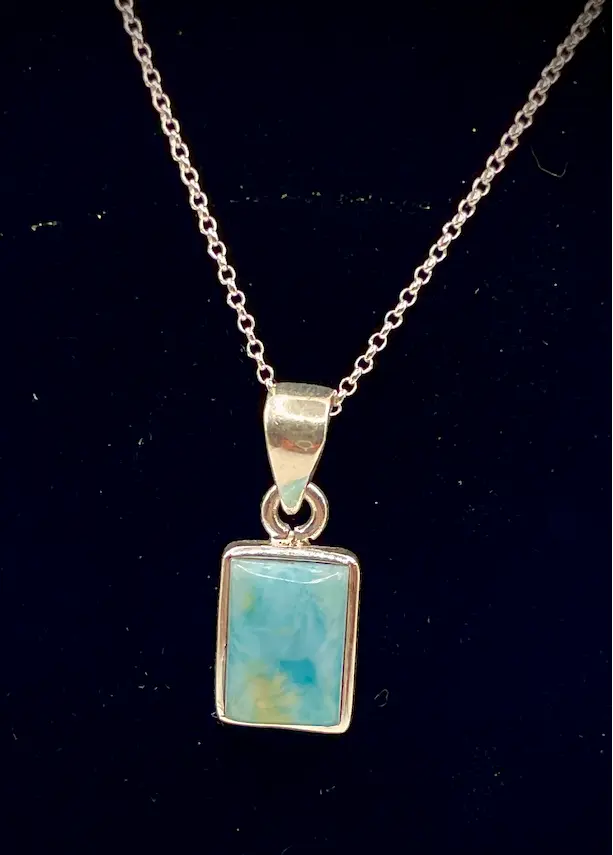 Rectangular Larimar Necklace