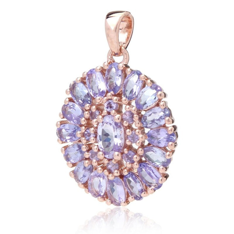 Rose Gold over Sterling Silver Natural Tanzanite Pendant