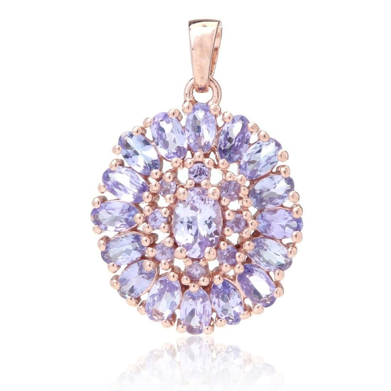 Rose Gold over Sterling Silver Natural Tanzanite Pendant