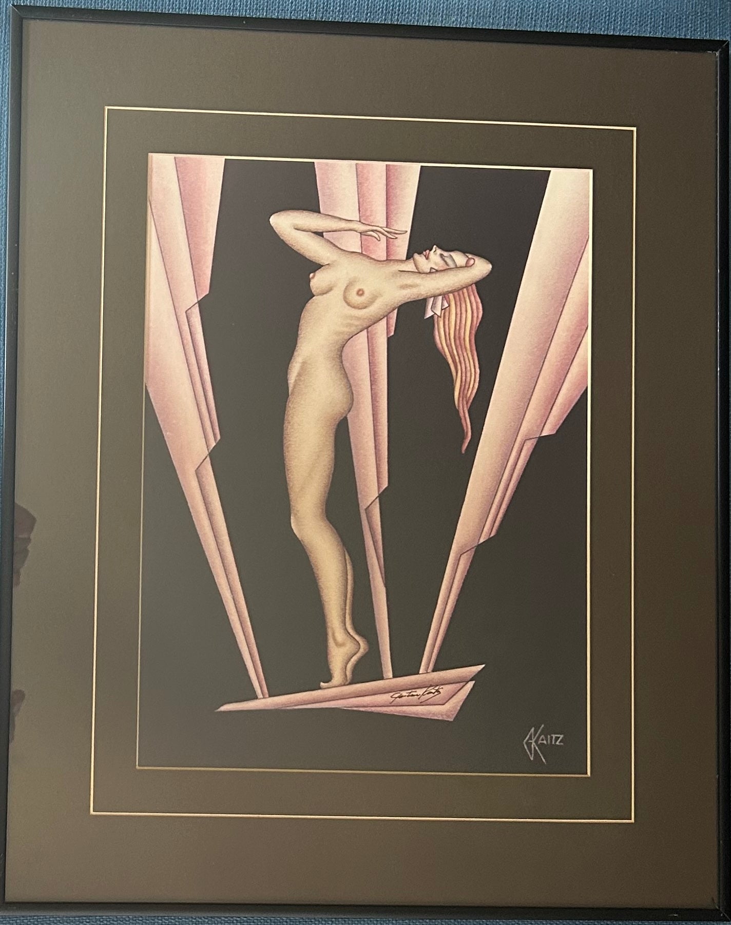 Art Deco First Ed. Orig. Framed Deco-graph Right Gustave Kaitz