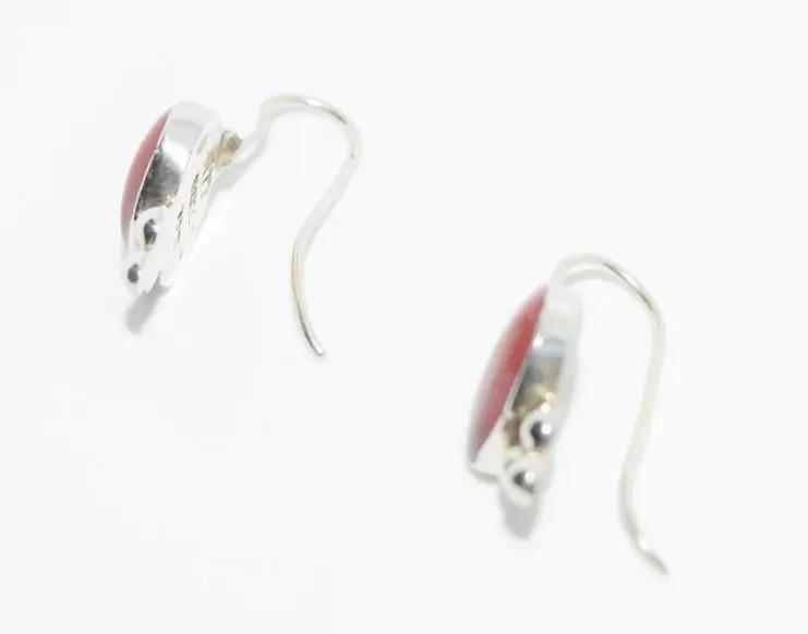 Vintage Mexico 925 Sterling Oval Howlite Hook Earrings Shop Thrifty Treasures