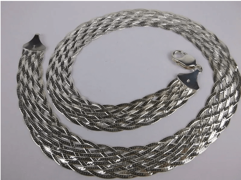 Vintage Italian Sterling Silver 10-strand Necklace 20"