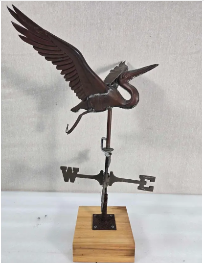 Vintage Blue Heron Weathervane Topper Shop Thrifty Treasures
