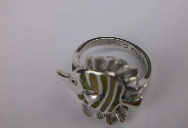 Vintage Kabana Sterling Silver Tropical Fish Ring