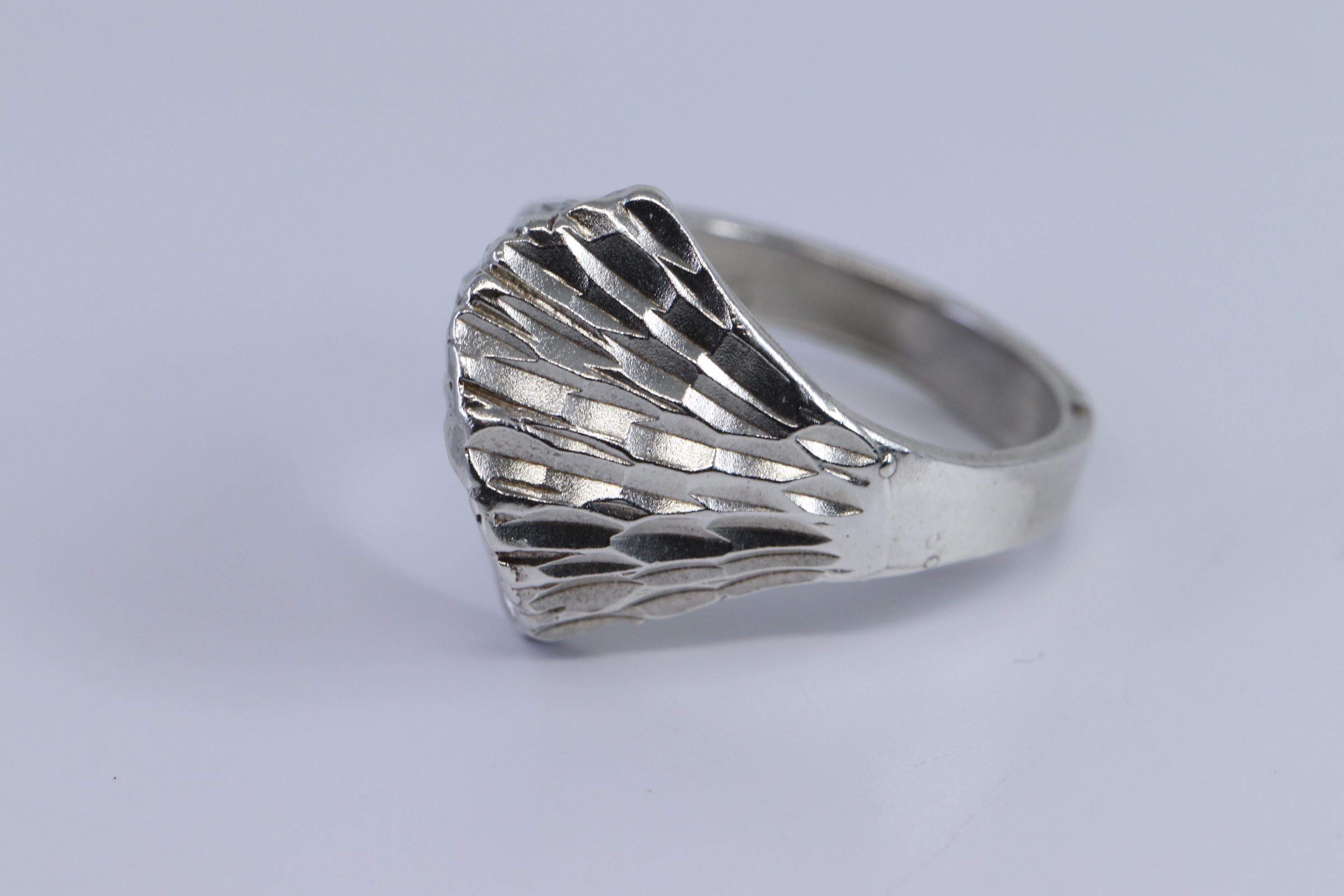 Sterling Silver Convex Face Ring