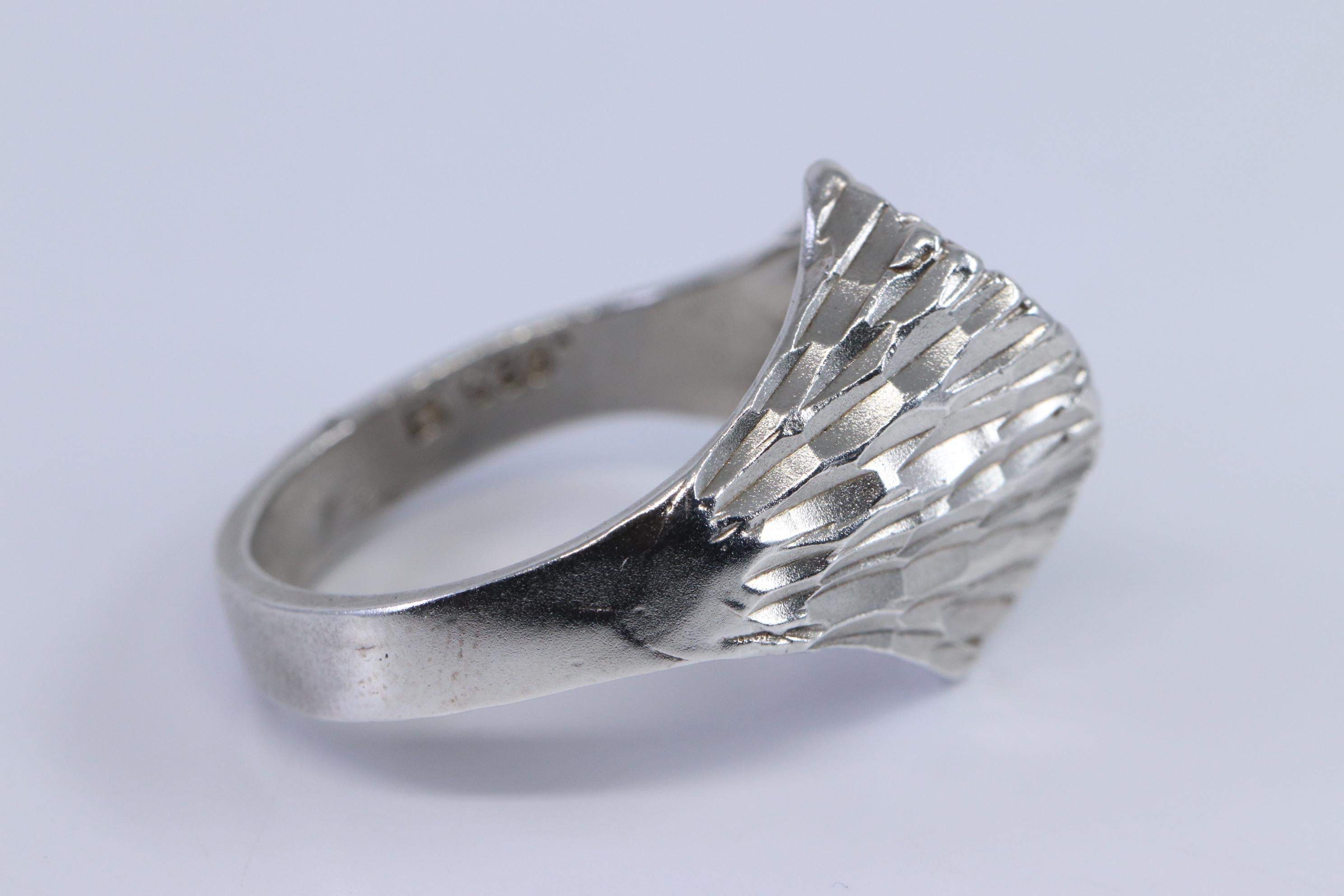 925 Sterling Silver Convex Face Ring