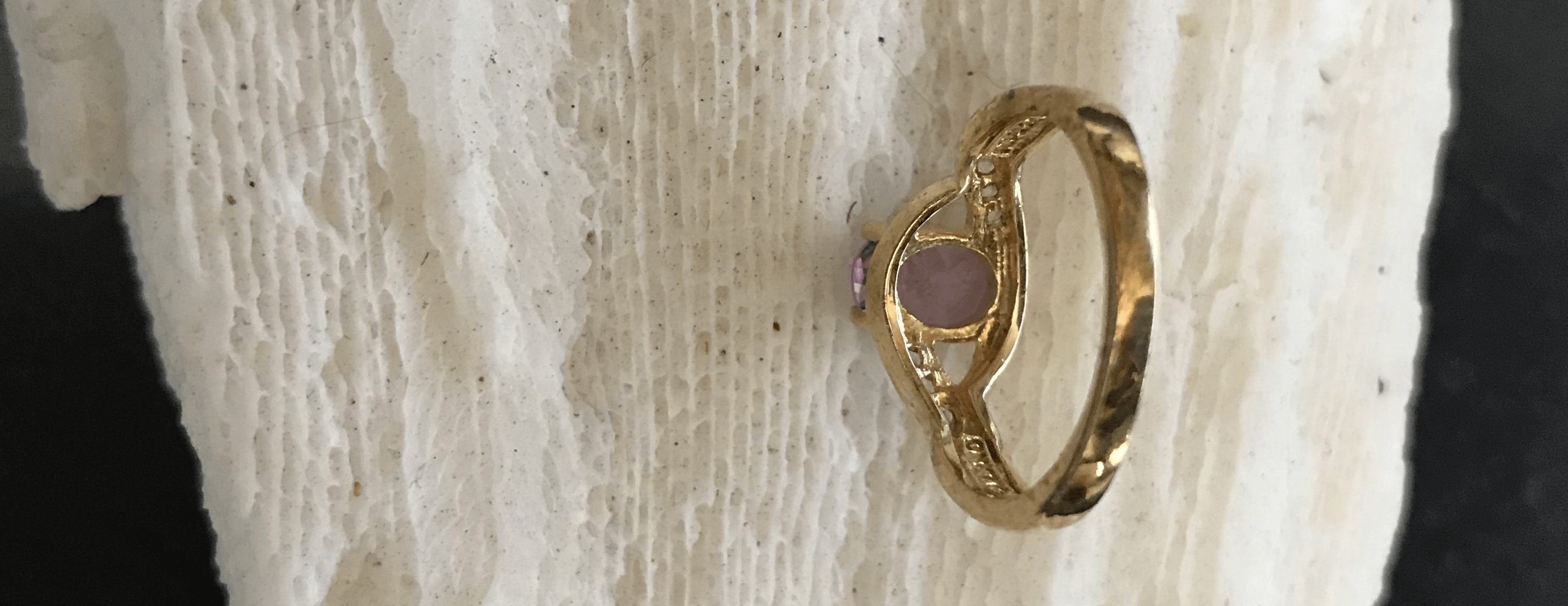 18K Gold Over Sterling Silver Amethyst Ring-Size 7 - Shop Thrifty Treasures