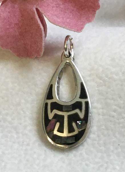 Native American 950 Sterling Silver Abalone Pendant - Shop Thrifty Treasures