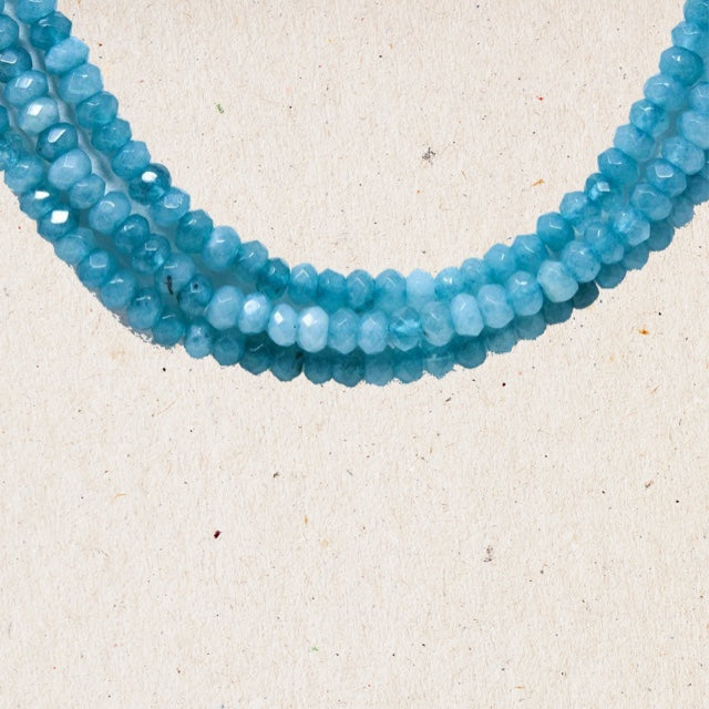 Faceted Aqua Blue Topaz & Sterling Necklaces