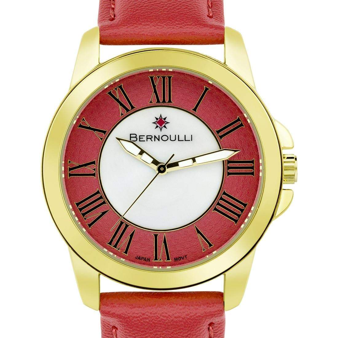 Bernoulli Casual Crystal Bezel Ladies Watch Coral - Shop Thrifty Treasures