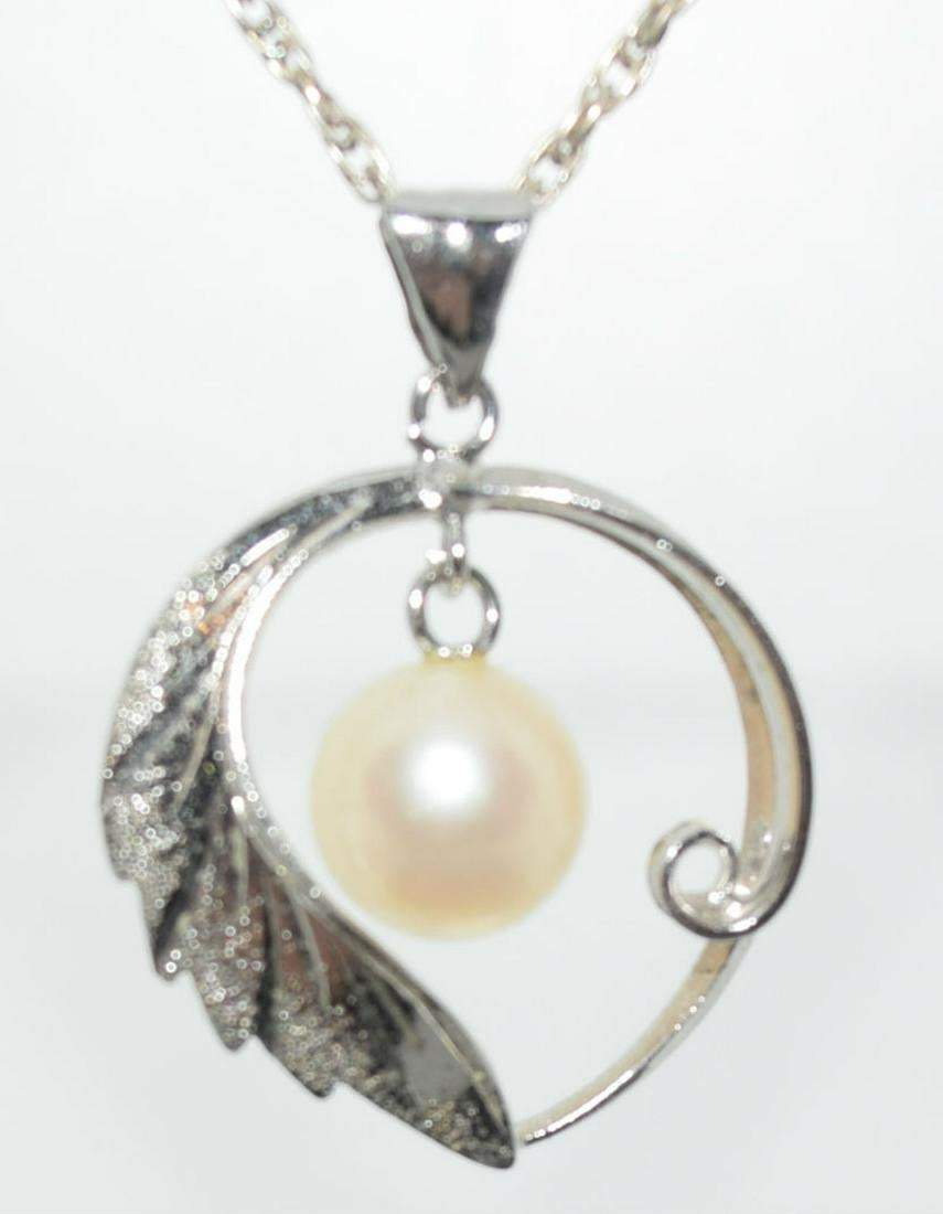 Sterling Silver Dangle Pearl Necklace - Shop Thrifty Treasures