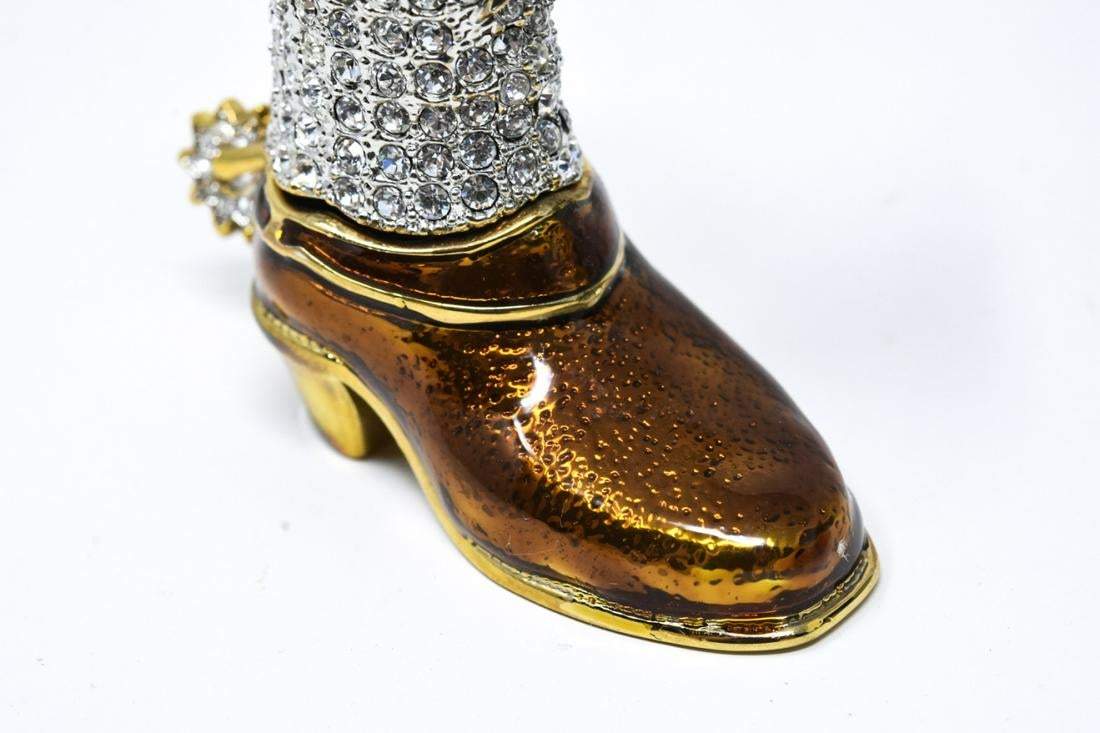 Enamel & Rhinestone Cowboy Boot in Decorative Box - Shop Thrifty Treasures