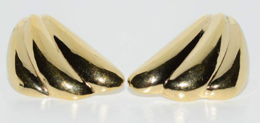 Gold Over 925 Sterling Silver Hollow Earrings - Shop Thrifty Treasures