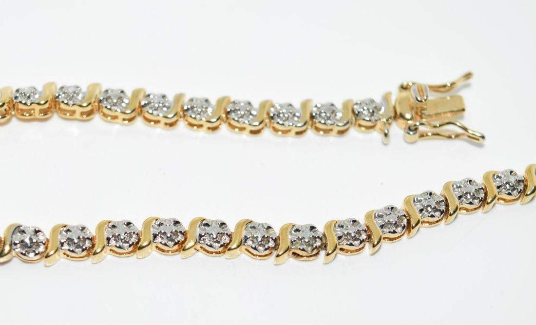 Gold over Sterling Silver Vintage Tennis Bracelet 7" - Shop Thrifty Treasures