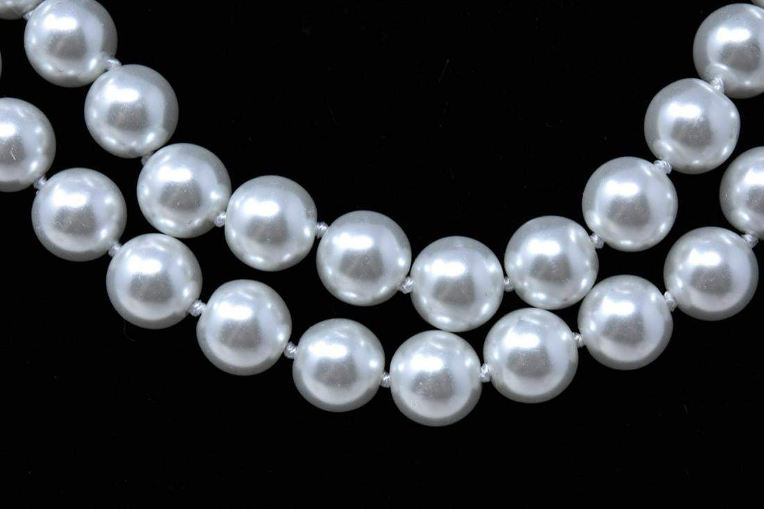 Hand Knotted 8mm Pearl Necklace Strands - Shop Thrifty Treasures