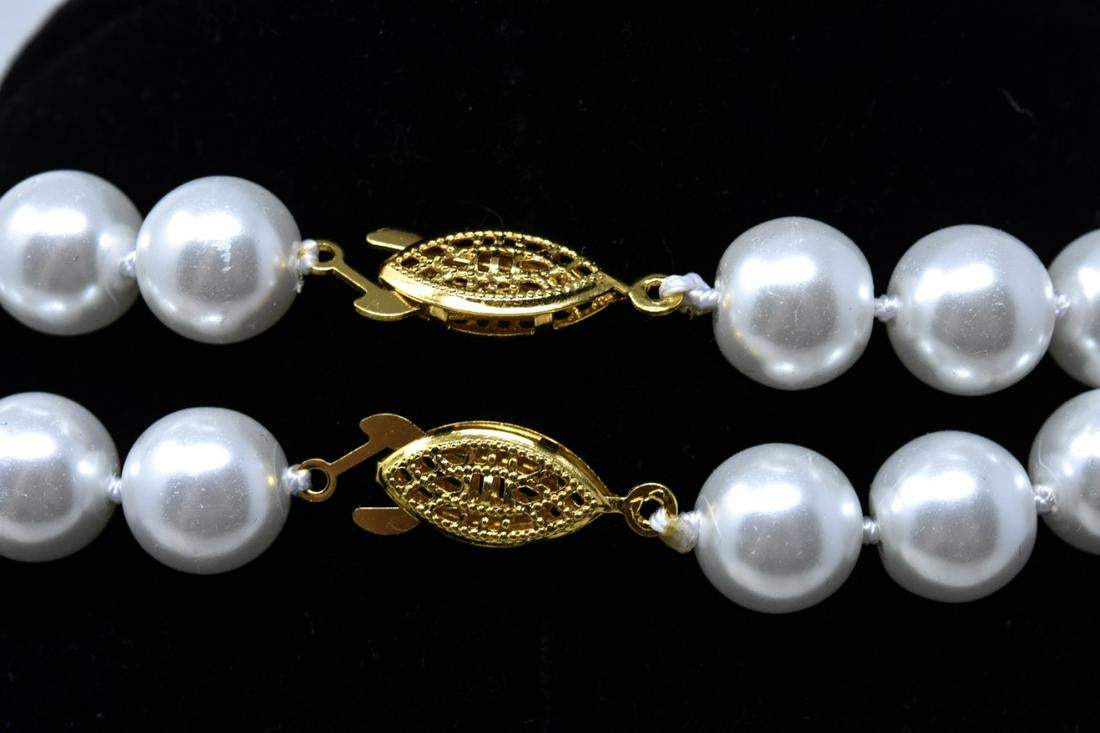 Hand Knotted 8mm Pearl Necklace Strands - Shop Thrifty Treasures