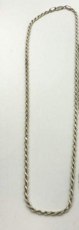 Classic Italy Sterling Rope Chain Necklace 22" - Shop Thrifty Treasures