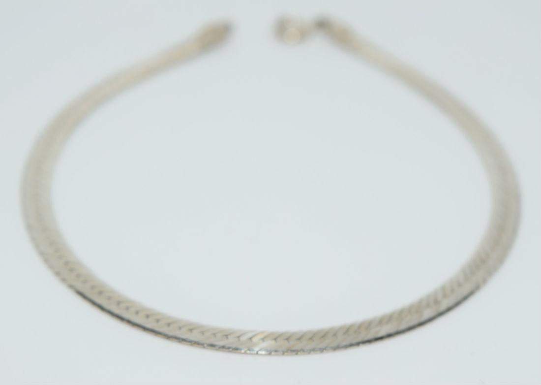 Italian Sterling Silver Herringbone Bracelet 7.5" - Shop Thrifty Treasures